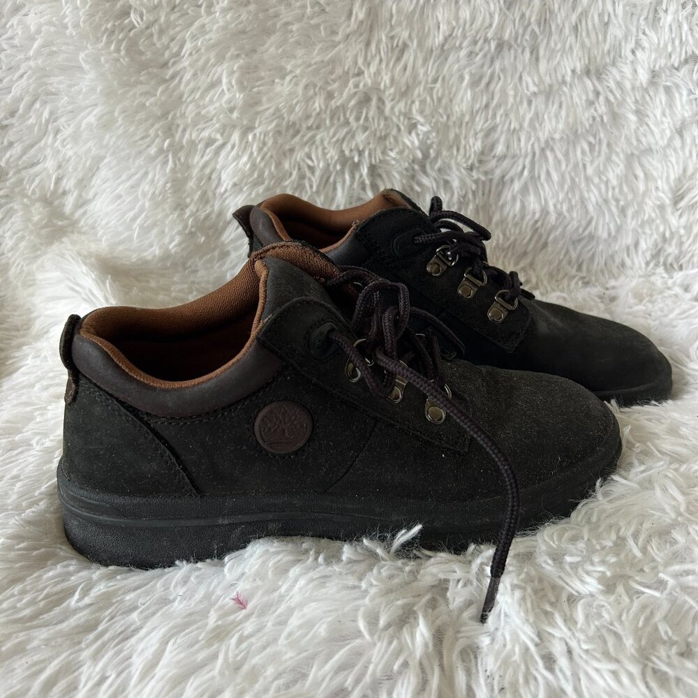 Timberland Black Low Cut Boots Womens 7 Leather Weather Resistant Utility Grunge